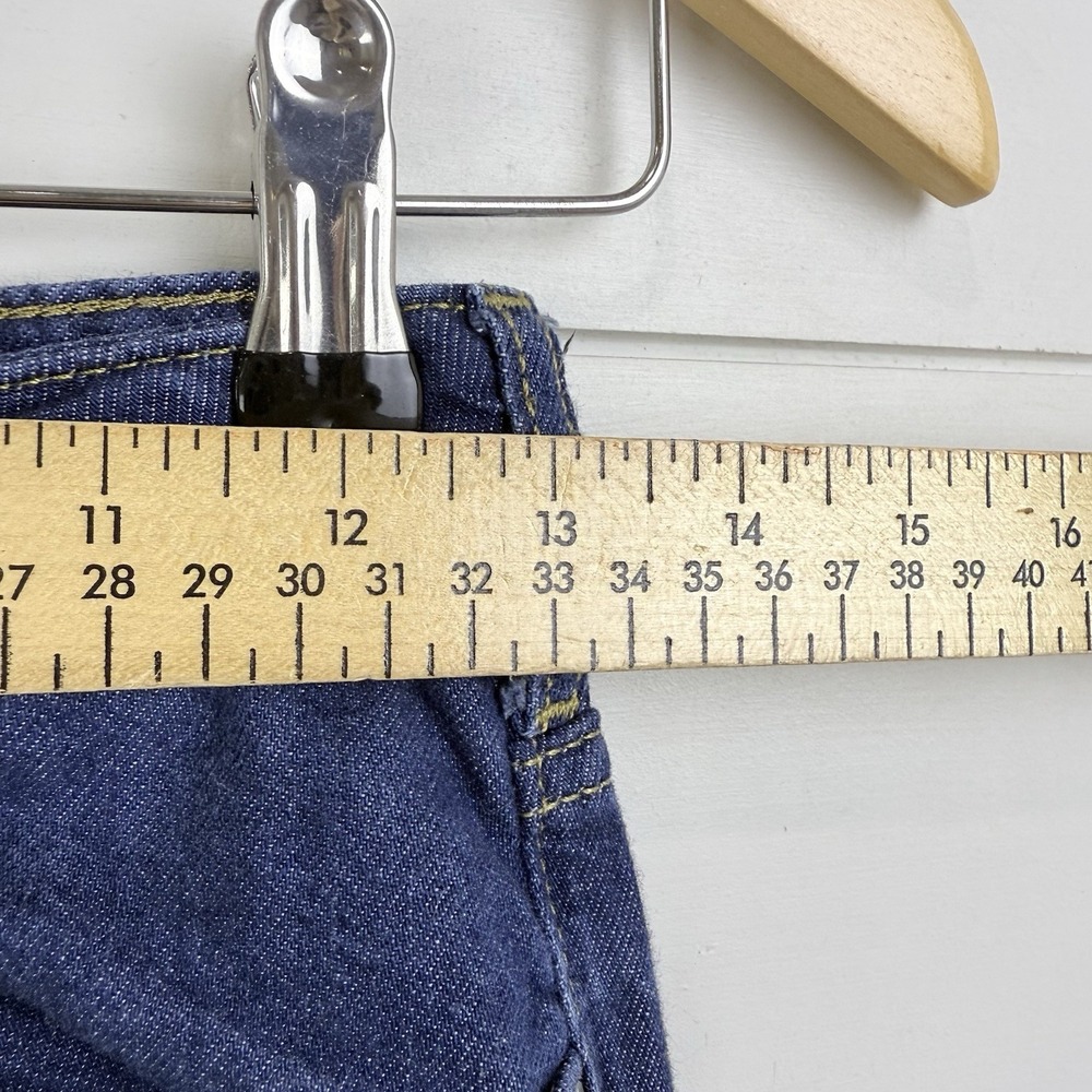 Pilcro Wide-Leg Flare Jeans in Dark Blue Denim - Picture 10 of 16